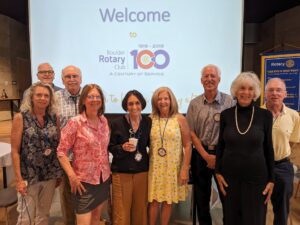 Christine meets with Boulder Rotary Club members.